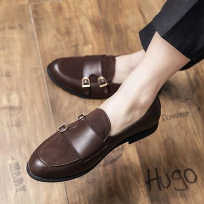 Herfst En Winter Nieuwe Pu Kapper Mannelijk Lente Engeland Retro Eénvoetige Puntige Persoonlijkheid Alles-Match Trendy Schoenen 41 bruin