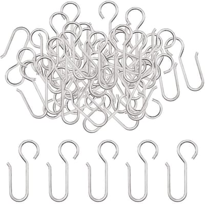 Dailygoods - Gordijnhaken-40 Stuks Metalen Gordijnhaken,Zwaar Uitgevoerd,S-Haken,Zilveren Gordijnhaken,Voor Gordijnen,Deurgordijnen,Autoruiten,Enz.(50x28mm)