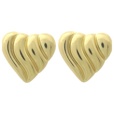 Edelstalen oorbellen - hartvorm - Goudkleurig - RVS - 2.2 cm – valentijn – cadeau