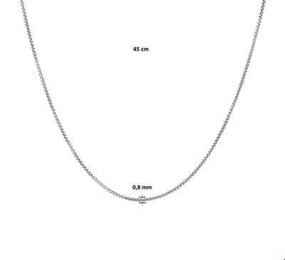 Zilver Gerhodineerde Collier venetiaans bol 0 1329032 45 cm