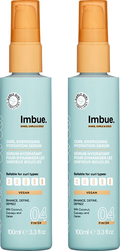 IMBUE Curl Energising Hydration Serum Voordeelverpakking - Haarserum Voor Krullend Haar & Coils - Vegan, Siliconen- & Sulfaatvrij - 2 x 100ml