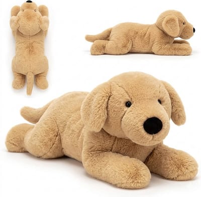 LunaGood® Verzwaringsknuffel hond - Volwassenen & kinderen - 50cm/2.4kg - Verzwaarde knuffel - Weighted stuffed animal - Plushie - Kalmerend - Anti-stress - ADHD - Autisme