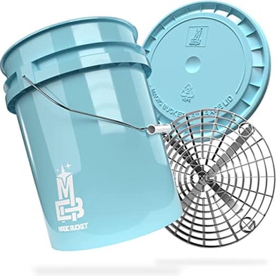 Magic Bucket 5 Gal 19 ltr wasemmer Lightblauw  met grit en deksel! Geschikt voor alle grit guard accessoires