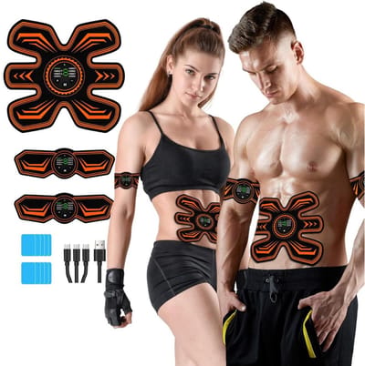 DailySupplies® Buikspiertrainers Elektrisch - Hometrainer Afvallen - Fitness - Zwart en Oranje