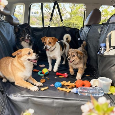 Huisdier Autostoelhoes - Hondenmat Auto - Reizen met Honden - Waterdicht en Uitbreidbaar - 132 x 160 cm - Zwart
