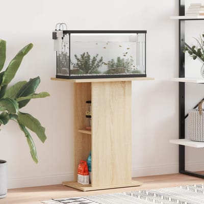 vidaXL - Aquariumstandaard - Sonoma - Eiken - 60,5x36x72,5 - cm - Bewerkt - Hout