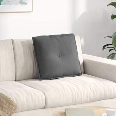 vidaXL - Rugkussen - Donkergrijs - 50 - x - 45 - cm - Microvezel - Stof