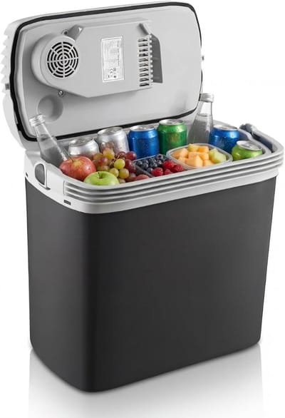 TIM® Elektrische koelbox 12 en 230 volt - Elektrische koelbox - Koelbox - Zwart - 25cm x 40cm x 40cm
