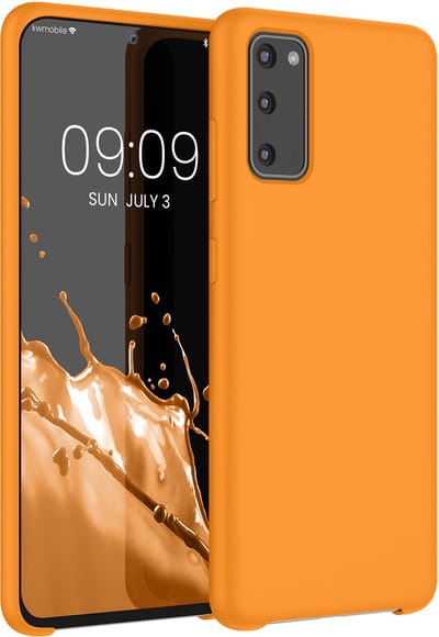 kwmobile telefoonhoesje geschikt voor Samsung Galaxy S20 - Hoesje met siliconen coating - Smartphone case in fruitig oranje
