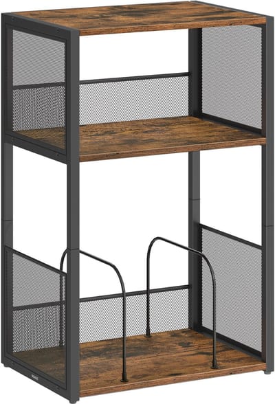 VASAGLE - Bijzettafel - Bijzettafeltjes Woonkamer - Met 3 Niveaus - Voor Maximaal 100 Albums - Bijzettafel voor Woonkamer Slaapkamer