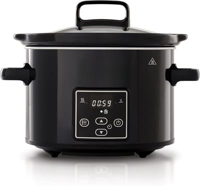 RWB® Slowcooker met Timer - Slowcooker op Timer - Slowcooker - Zwart - ‎29 x 29 x 22 cm