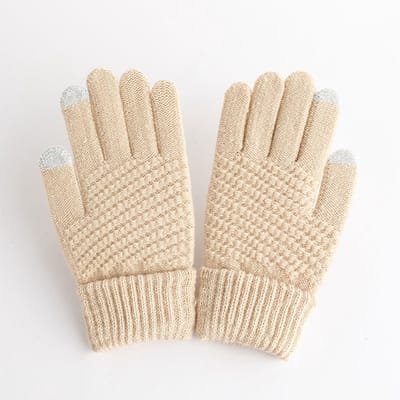 Winterhandschoenen voor dames - Warme en zachte touchscreen winterhandschoenen, elastische gebreide handschoenen met manchetten, geschikt voor koud weer