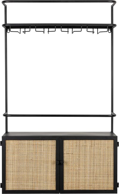 Housecraft Living Guuji Wijnkast/Wandplank - Zwart