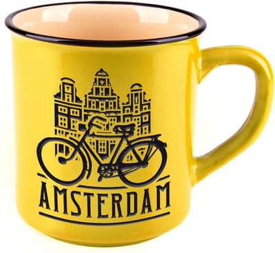 Matix Mok Amsterdam Bike 300 Ml Keramiek Geel/zwart
