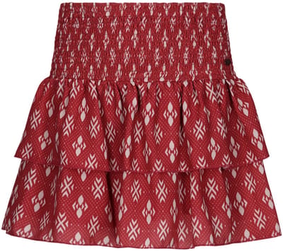 NoBell winter rok meisjes - rood - Nika - smocked, laagjes
