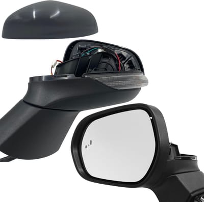 BILMAX Linker Buitenspiegel Vervanging voor Ford Puma (CF7, J2K) 2019–2024, Elektrisch Verstelbaar, Elektrisch Inklapbaar, Verwarmd, Met Richtingaanwijzer, Dodehoekassistent (BSM), Instapverlichting, Gegrond, 12-Pins (Bestuurderszijde)