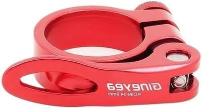 CHENJIAHAO Fietszadelklem 2 stuks aluminiumlegering ultralichte snelsluiting racefiets mountainbike zadelpen zadelpenklem 28,6 mm30 31,8 mm 34,9 mm zadelpenklem (34,9 rood)