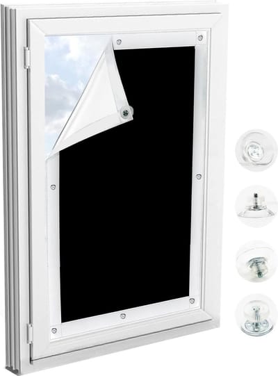 Verduisterend rolgordijn - 96x93cm - lichtondoorlaatbaar - zonder boren - zwart