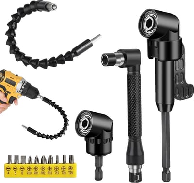 SnelShoppen - 14-delige Boorhouder Set, Schroevendraaier Hoekinzet, Verlengstuk voor Constructiewerk, Hoogwaardige Staal, Ideaal voor Professionele Kl