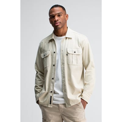 Butcher of Blue Phil Jersey Overshirt Beige Grey Vd Size: S | Casual Shirts Outlet | Heren | Beige