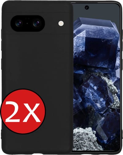 Hoesje - 2 Stuks - Geschikt voor Google Pixel 8 - Sterk & Shockproof - Telefoonhoes - Back Cover - Case Siliconen - Telefoon Hoes - Zwart