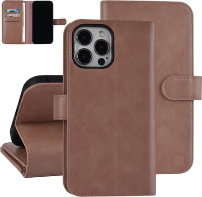 UNIQ Accessory Book Case Telefoonhoesje voor Apple iPhone 13 Pro Max - Roze PU Leather met Bescherming tegen Krasbestendigheid