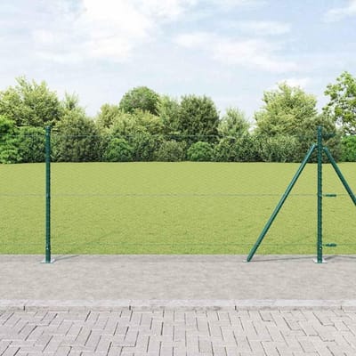 Hekpalen Set - Draadhek Palen - Tuin Beveiligen - Staal en PVC - 50 x 1 m - Groen