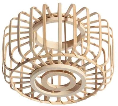 Naturel bamboe/houten lampenkap Ø20cm met E27 support - Breeza-Beache K2006BS - Steinhauer