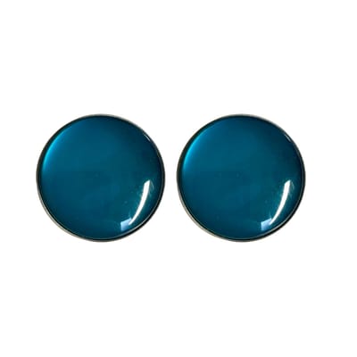 Clip oorbellen- petrol-zilverdraad- 2.5 cm- geen gaatje- Charme Bijoux