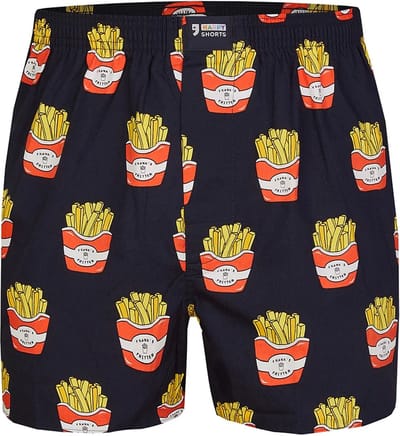 Happy Shorts Wijde Boxershort Friet - Losse boxershort - Maat L