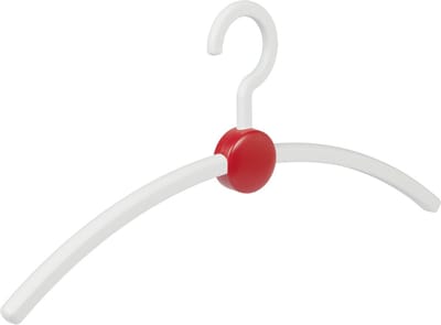 De Kledinghanger Gigant - Garderobehanger - Jassenhanger - Volwassenen - 708150 - 24 Stuks - Point - Kunststof - Wit - Rood - 45 cm - Kledinghanger - Kleerhanger (708150/24)