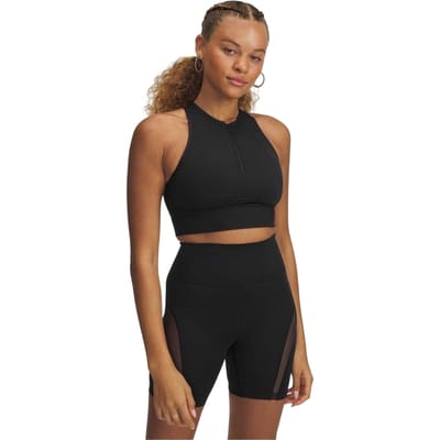 Under Armour Meridian sportbeha met ritssluiting aan de voorkant voor dames (Zwart)
