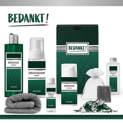 Geschenkset “Bedankt!” - 7 producten - 850 gram | Giftset voor hem - Luxe wellness cadeaubox - Dankjewel Cadeau Man - Cadeaupakket Deluxe - Collega - Medewerker - Vriend - Zorgwerker - Vrijwilliger - Docent - Meester - Coach - Leider - Trainer Groen