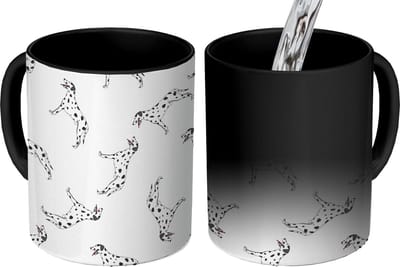 Magische Mok - Foto op Warmte Mokken - Koffiemok - Hond - Dalmatiër - Pastel - Jongen - Design - Magic Mok - Beker - 350 ML - Theemok
