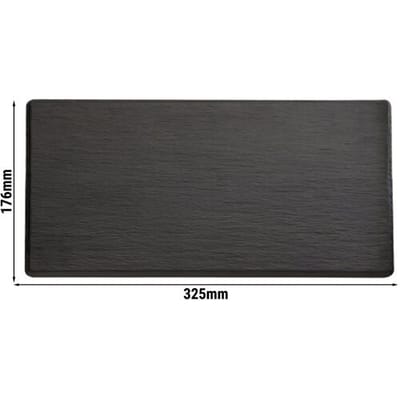 GGM Gastro (6 Stück) GN-Tablett 1/3 - SLATE - Melamin - Höhe: 12mm - Schwarz
