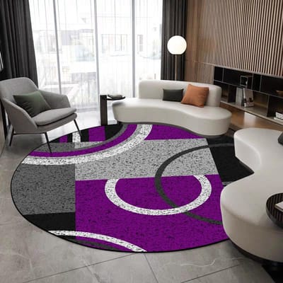 Nordische Moderne Stijl Ronde Vloerkleed Anti-slip Stoelmat Kamer Decor Absorberend Zacht Tapijt Wasbaar Woonkamer Tapijten Aanpasbaar 60cm 23.62 in