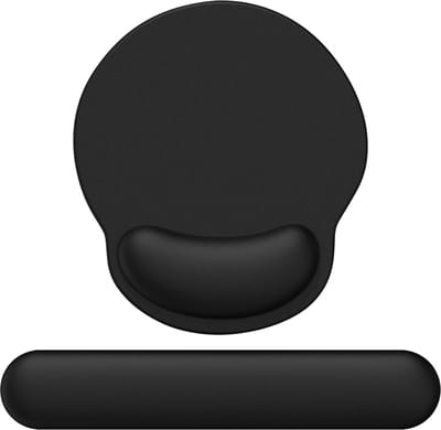 Ergonomische muismat met palmsteun en geheugenschuim handsteun voor computertoetsenbord - zwart
