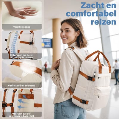 Dailygoods- Cabinetas 40x20x25 cm - Reisrugzak - Handbagage - Laptopvak - Waterdicht - Ademend comfort