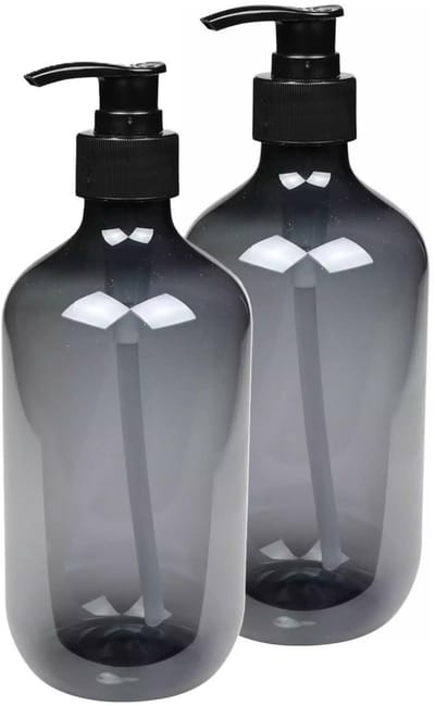 Benson Zeepdispenser - 2x - blauwgrijs - 500 ml - zeeppompje - D7 x H19 cm