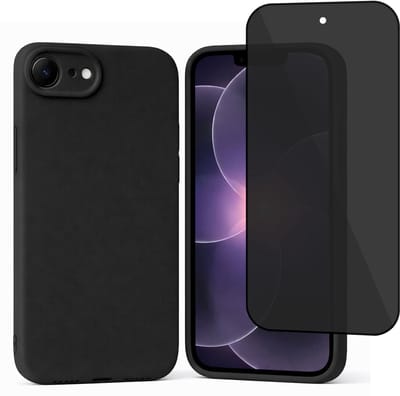 ChiGuard Hoesje & Privacy Screenprotector geschikt voor iPhone 17e – Privé Gehard Glas Cover - Case - Zwart