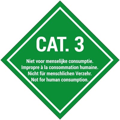 Categorie 3 bord | gecoat dibond materiaal | 10 x 10 cm