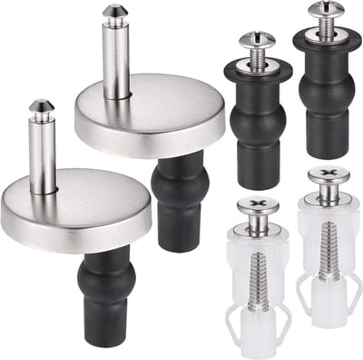 Dailygoods- WC-Brilbevestiging 6 Stuks - Schroeven/Scharnier - Roestvrij Staal - Corrosiebestendig - Sterk/Duurzaam - Geschikt voor 14-16 mm Gaten - Toiletbrilbevestiging