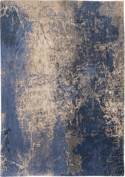 Wasbaar Binnen & Buiten Vloerkleed - 240 x 340 cm - Louis De Poortere Cracks Abyss Blue - Laagpolig Tapijt - Gerecycled PET - Made in Belgium - Circulair