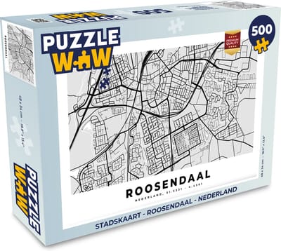 Puzzel Stadskaart - Roosendaal - Nederland - Legpuzzel - Puzzel 500 stukjes - Plattegrond