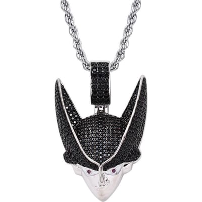 Europese en Amerikaanse Hip Hop Dragon Ball Sharu Anime Karakter Hanger met Micro Ingelegde Zirkonia Trendy Straat Ketting black