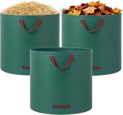 3 Stuks Tuinzakken - 300L Grote Capaciteit - Robuust PP Doek - Waterdicht en Herbruikbaar - Voor Tuinafval en Camping - Zwart