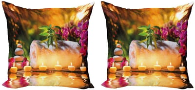 ABAKUHAUS Spa Kussenhoezen Set – 2x40x40 cm – Dubbelzijdig bedrukt – Mikrofaser