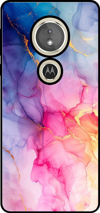 Smartphonica Telefoonhoesje Geschikt voor Motorola Moto E5 / G6 Play met marmer opdruk - TPU backcover case marble design - Regenboog geschikt voor Motorola Moto E5;Motorola Moto G6 Play