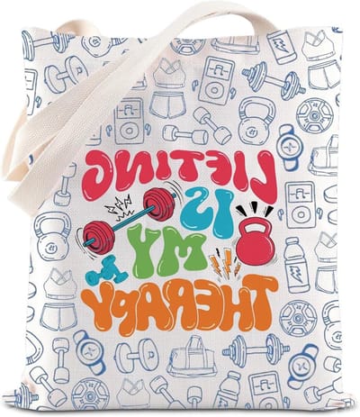 Gym Lover Tote Bag - Fitness Schoudertas - Workout Tas - Hoogwaardig Canvas - 17 x 1 x 21 cm