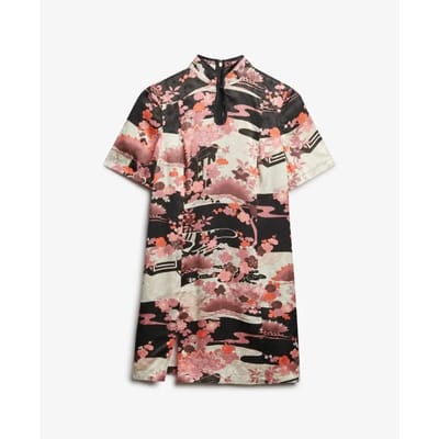 Superdry - Mini-jurk van jacquard met mandarijnkraag - Dames - Jurken